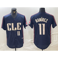 TRASK  Cleveland Guardians #11 Jose Ramirez Number Navy  2024 City Connect Limited Stitched Jersey
