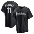 TRASK  Cleveland Guardians #11 Jos¨¦ Ram¨ªrez Black  Replica Player Jersey