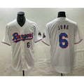 TRASK Texas Rangers #6 Josh Jung Number White  2024 Gold Collection Limited Cool Base Jersey