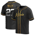 TRASK A.Braves #27 Austin Riley Player Black&Gold Replica en Alternate Stitched Jerseys