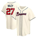 TRASK A.Braves #27 Austin Riley Player Cream Replica Alternate Stitched Jerseys