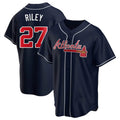 TRASK A.Braves #27 Austin Riley Player Navy Replica Alternate Stitched Jerseys