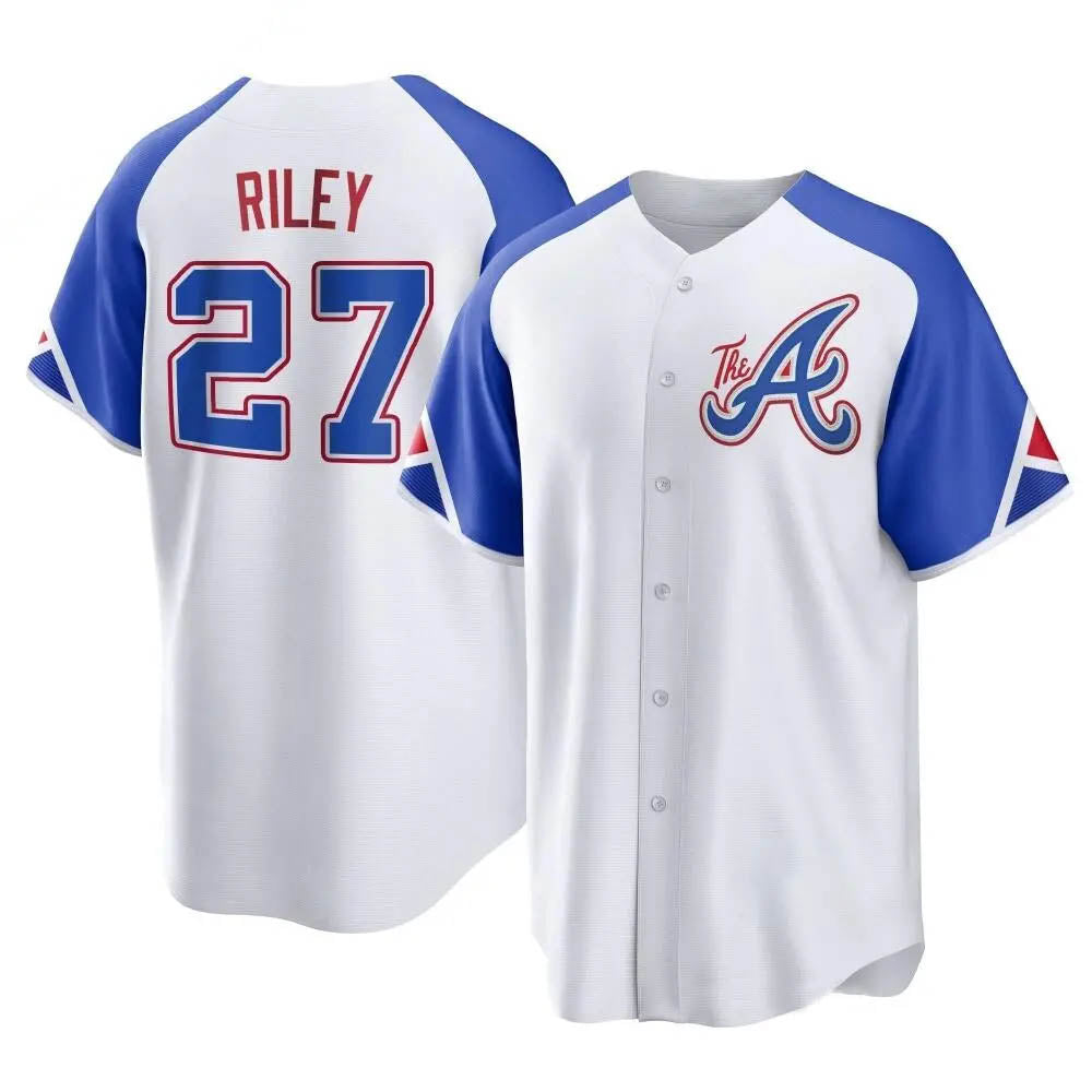 TRASK A.Braves #27 Austin Riley Player White Replica City Connect Stitched Jerseys