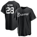 TRASK A.Braves #28 Matt Olson Player Black&Gold Replica en Alternate Stitched Jerseys