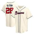 TRASK A.Braves #28 Matt Olson Player Cream Replica Alternate Stitched Jerseys