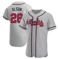 TRASK A.Braves #28 Matt Olson Player Gray Authentic Road Stitched Jerseys