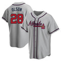 TRASK A.Braves #28 Matt Olson Player Gray Replica Road Stitched Jerseys