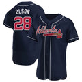 TRASK A.Braves #28 Matt Olson Player Navy Authentic Alternate Stitched Jerseys