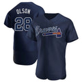 TRASK A.Braves #28 Matt Olson Player Navy Authentic Alternate Team Stitched Jerseys