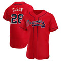 TRASK A.Braves #28 Matt Olson Player Red Authentic Alternate Stitched Jerseys