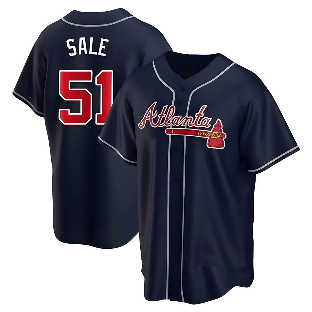 TRASK A.Braves #51 Chris Sale Player Navy City Connect Stitched Jerseys