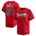 TRASK A.Braves #51 Chris Sale Player Red Alternate Limited Stitched Jerseys