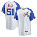 TRASK A.Braves #51 Chris Sale Player White City Connect Limited Stitched Jerseys