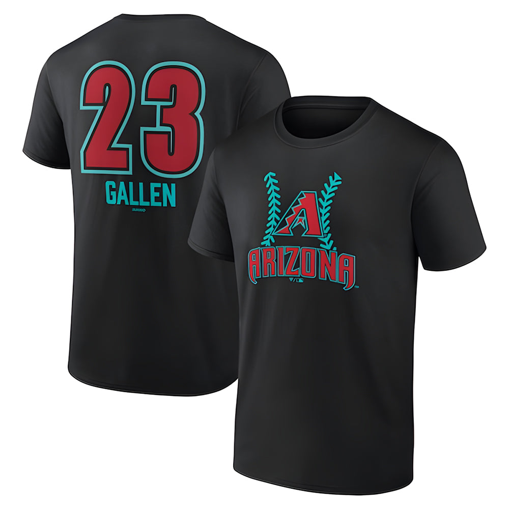 TRASK A.Diamondbacks #23 Zac Gallen Player Black Fuse City Connect round collar T shirt Stitched Jerseys