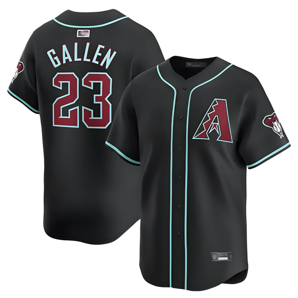TRASK A.Diamondbacks #23 Zac Gallen Player Black Replica Game Stitched Jerseys