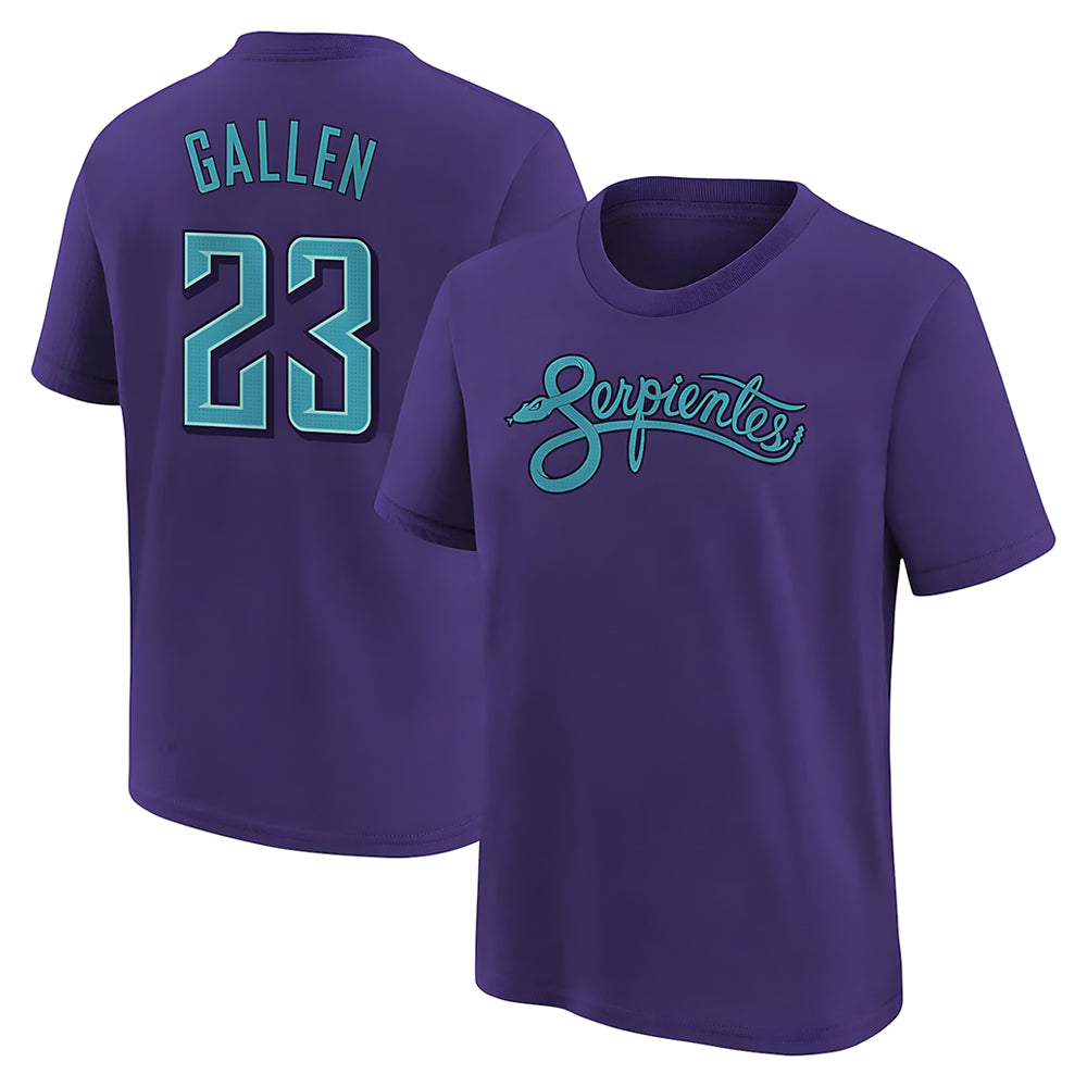 TRASK A.Diamondbacks #23 Zac Gallen Player Purple Fuse City Connect round collar T shirt Stitched Jerseys