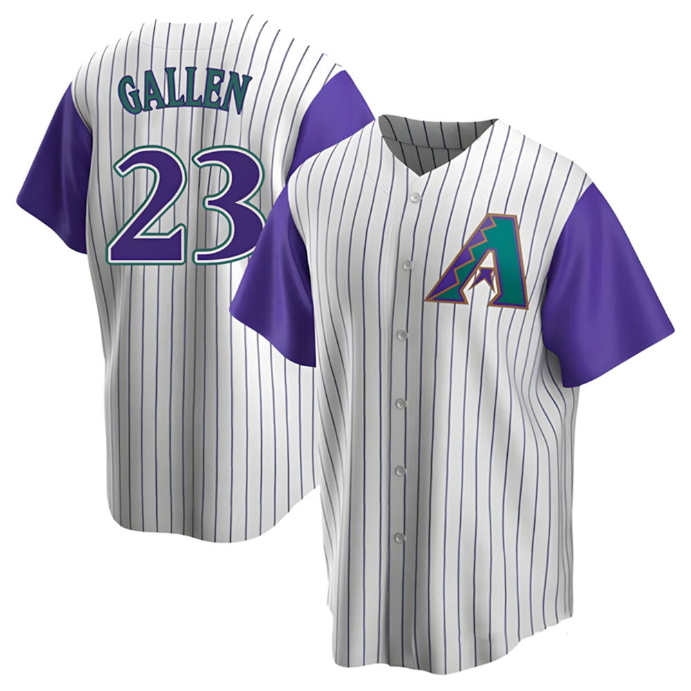 TRASK A.Diamondbacks #23 Zac Gallen Player White-Purple Replica Stitched Jerseys