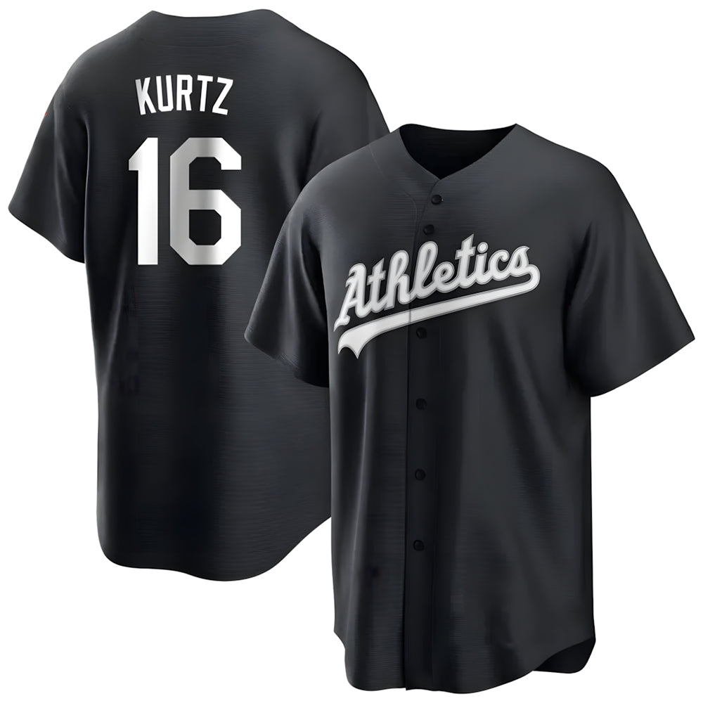 TRASK Athletics #16 Nick Kurtz Player Black Game Stitched Jerseys