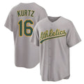 TRASK Athletics #16 Nick Kurtz Player Gray Home Game Stitched Jerseys
