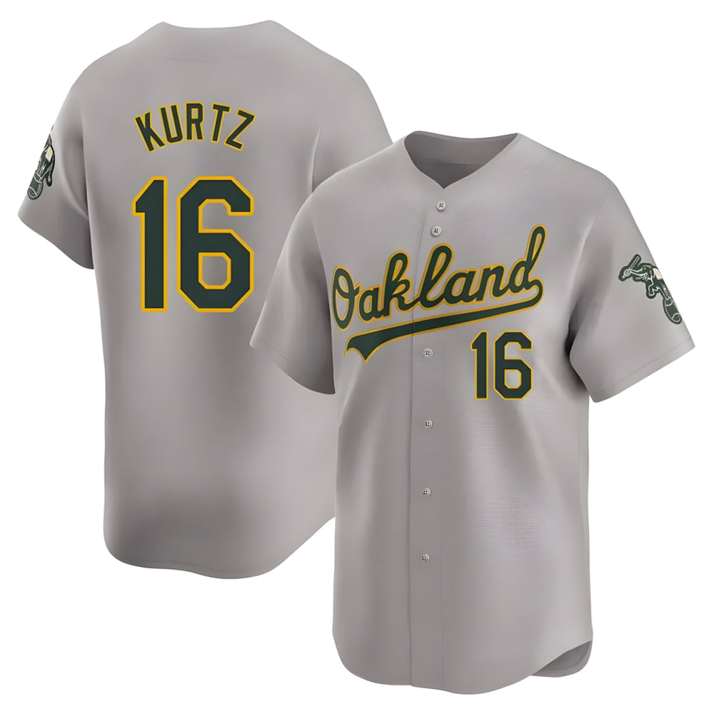 TRASK Athletics #16 Nick Kurtz Player Grey Home Limited Stitched Jerseys