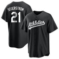TRASK Athletics #21 Tyler Soderstrom Player Black&White Replica Stitched Jersey