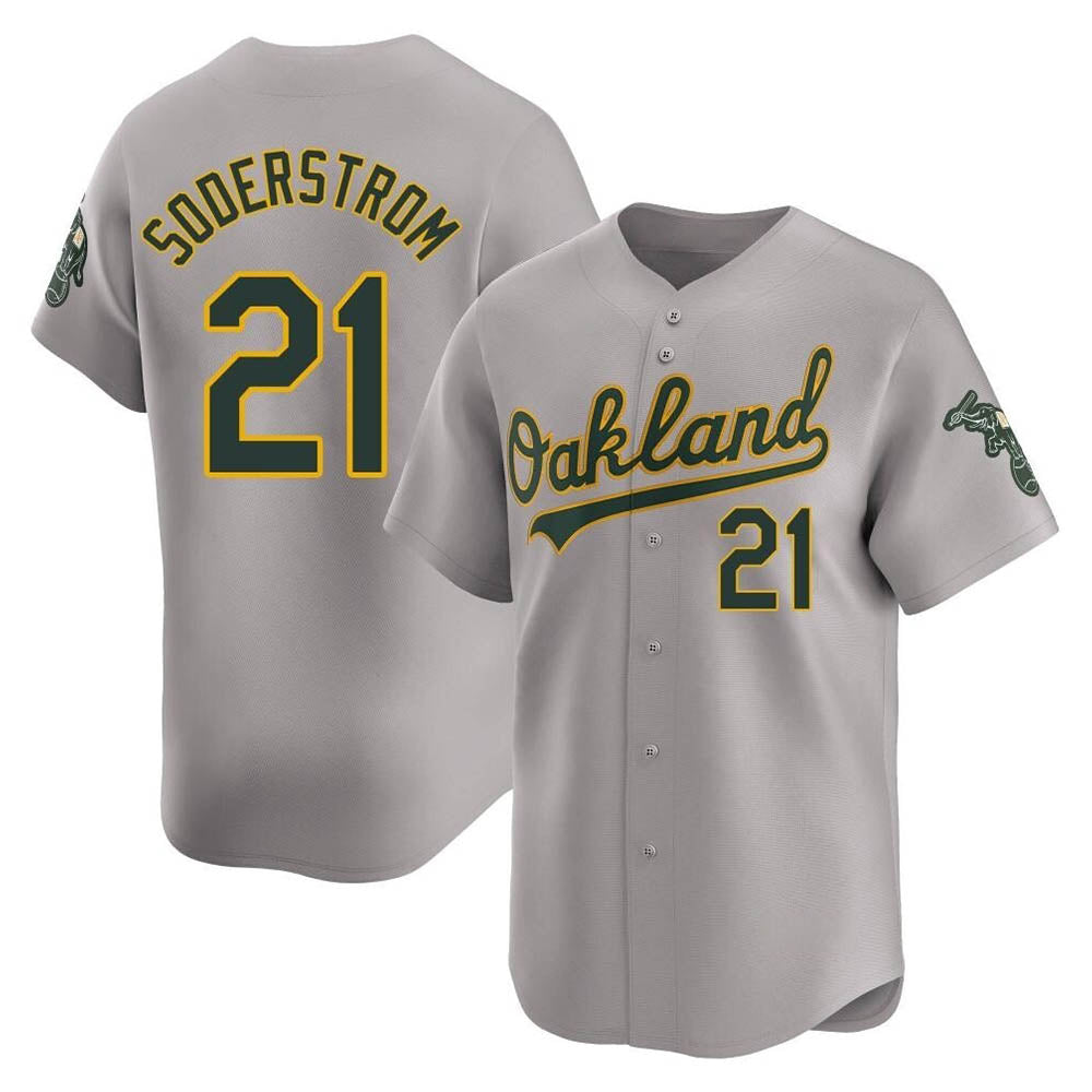 TRASK Athletics #21 Tyler Soderstrom Player Gray Limited Away Stitched Jersey