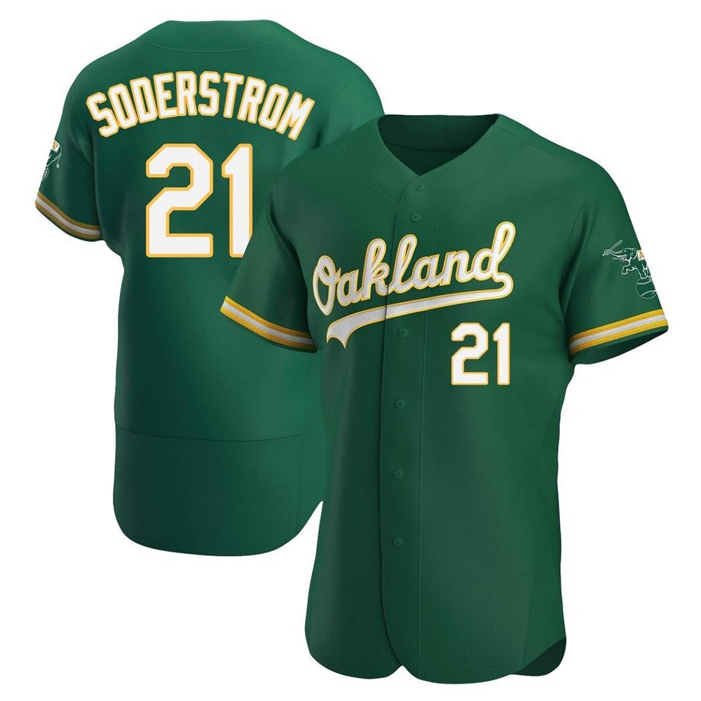 TRASK Athletics #21 Tyler Soderstrom Player Green Authentic Kelly Alternate Stitched Jersey