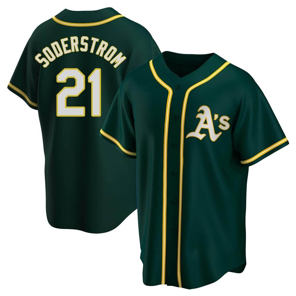 TRASK Athletics #21 Tyler Soderstrom Player Green Replica Alternate Stitched Jersey