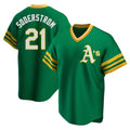 TRASK Athletics #21 Tyler Soderstrom Player Green Replica Cooperstown Collection Stitched Jersey