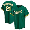 TRASK Athletics #21 Tyler Soderstrom Player Green Replica Kelly Alternate Stitched Jersey