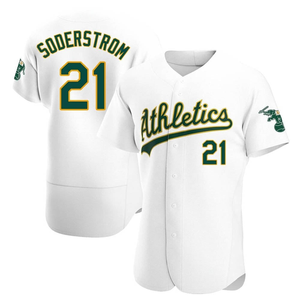 TRASK Athletics #21 Tyler Soderstrom Player White Authentic Home Stitched Jersey