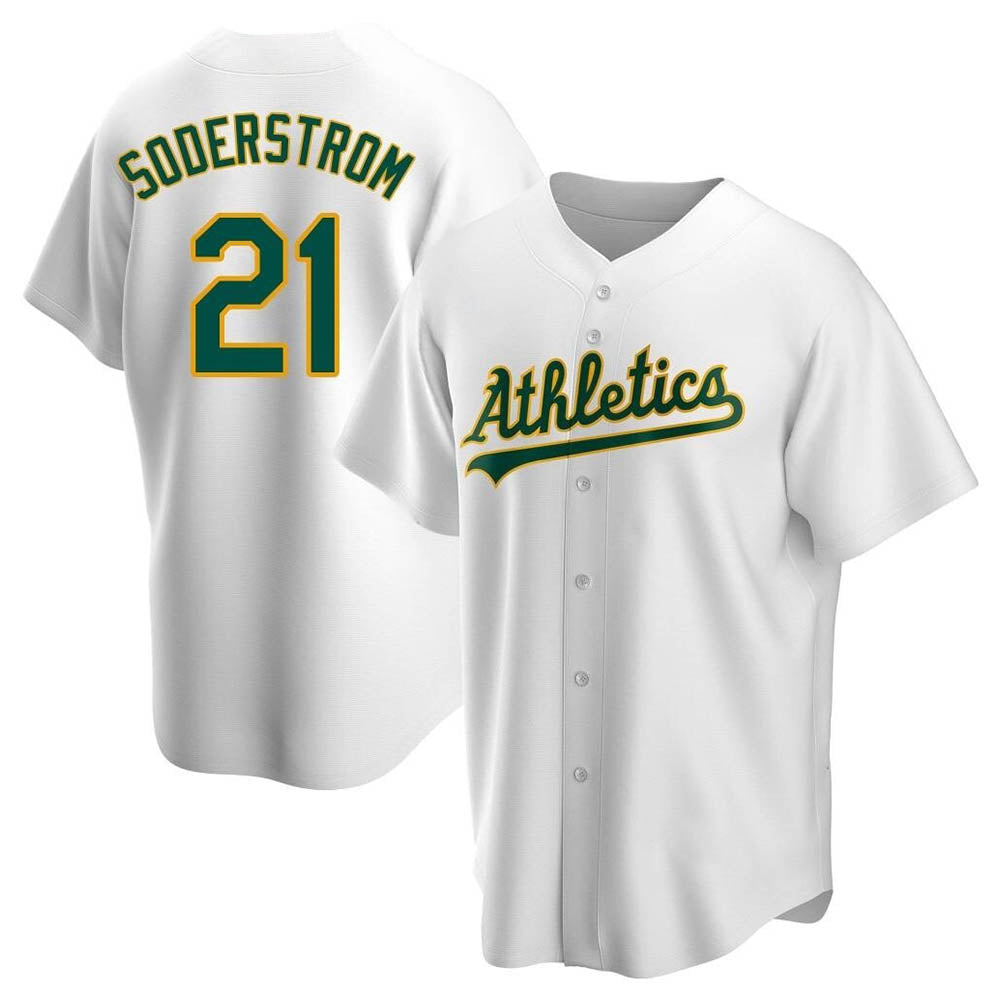 TRASK Athletics #21 Tyler Soderstrom Player White Replica Home Stitched Jersey