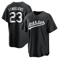 TRASK Athletics #23 Shea Langeliers Player Black&White Replica Stitched Jerseys