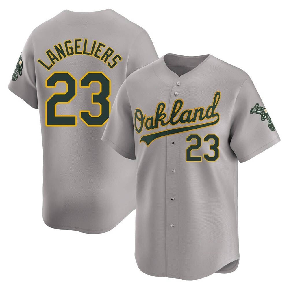 TRASK Athletics #23 Shea Langeliers Player Gray Limited Away Stitched Jersey