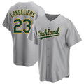 TRASK Athletics #23 Shea Langeliers Player Gray Replica Road Stitched Jerseys