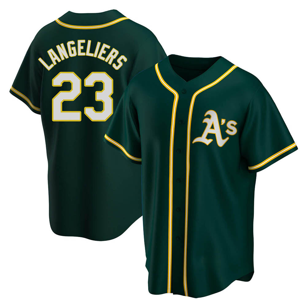 TRASK Athletics #23 Shea Langeliers Player Green Replica Alternate Stitched Jerseys
