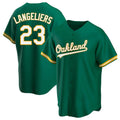 TRASK Athletics #23 Shea Langeliers Player Green Replica Kelly Alternate Stitched Jerseys