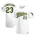 TRASK Athletics #23 Shea Langeliers Player White Authentic Home Stitched Jersey