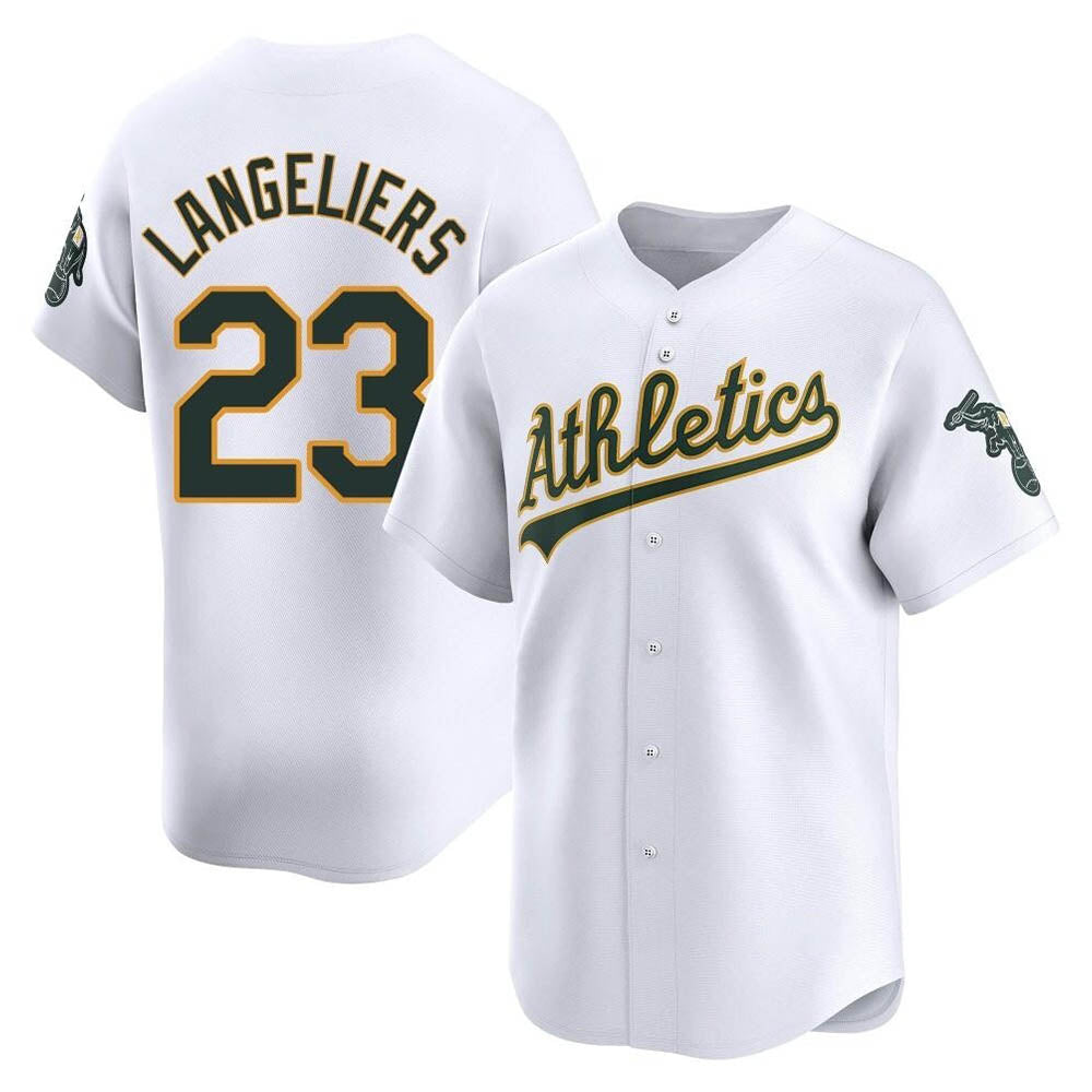TRASK Athletics #23 Shea Langeliers Player White Limited Home Stitched Jersey