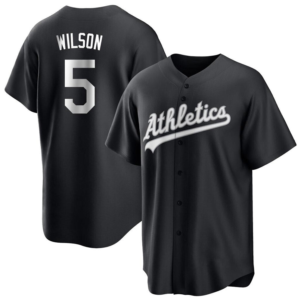 TRASK Athletics #5 Jacob Wilson Black&White Replica Alternate Stitched Jersey