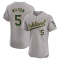 TRASK Athletics #5 Jacob Wilson Gray Elite Road Stitched Jersey