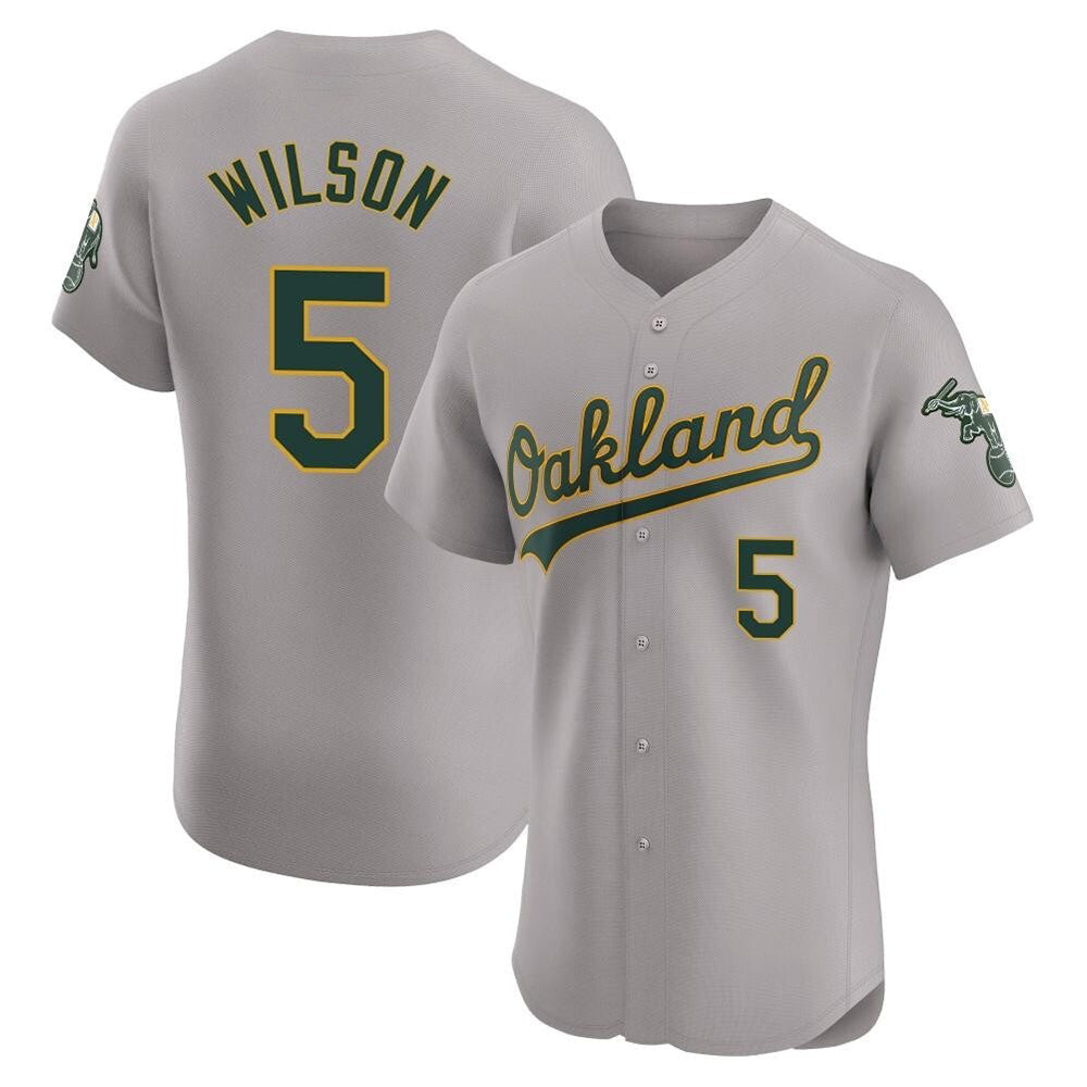 TRASK Athletics #5 Jacob Wilson Gray Elite Road Stitched Jersey