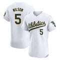 TRASK Athletics #5 Jacob Wilson White Elite Home Stitched Jersey