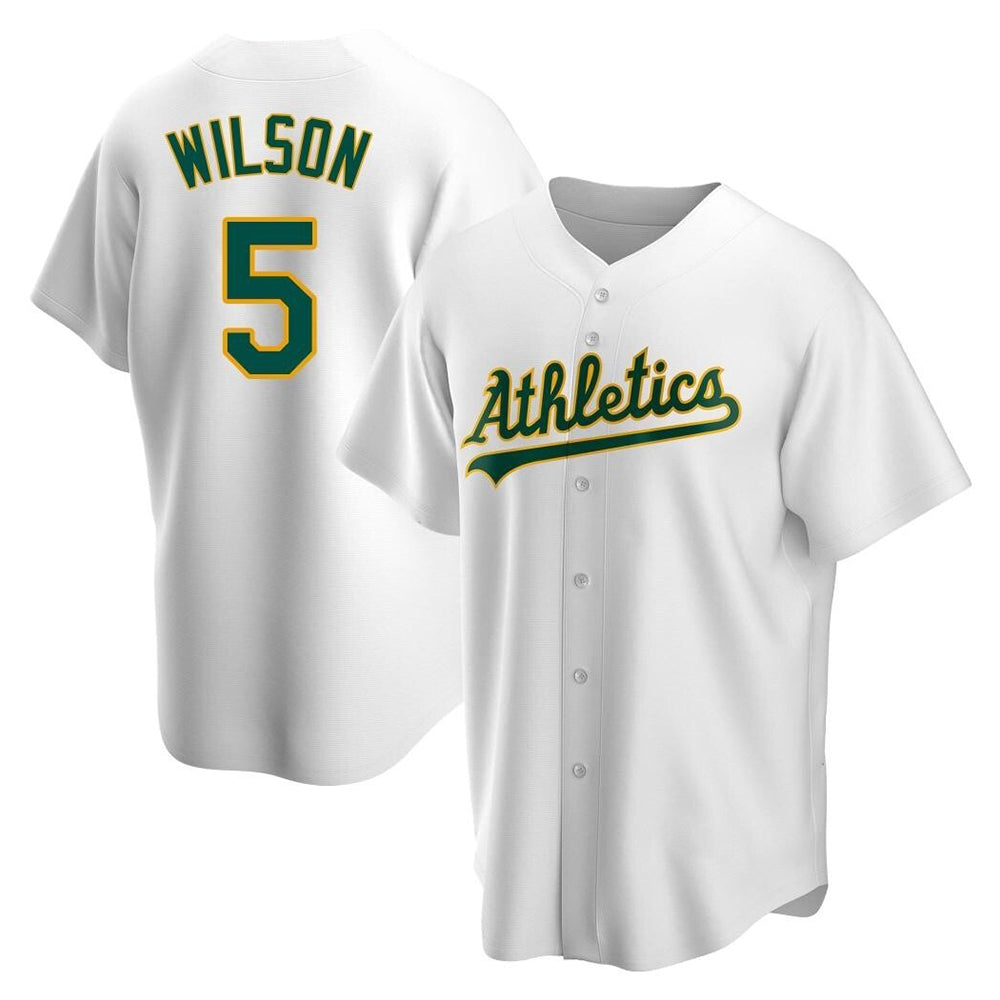 TRASK Athletics #5 Jacob Wilson White Replica Home Stitched Jersey