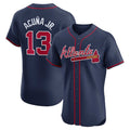 TRASK A.Braves #13 Ronald Acuna Jr. Alternate Elite Player Jersey - Navy Personalized Jerseys