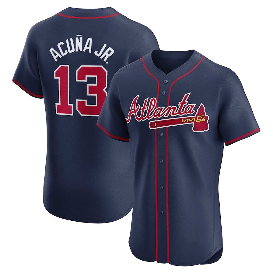 TRASK A.Braves #13 Ronald Acuna Jr. Alternate Elite Player Jersey - Navy Personalized Jerseys