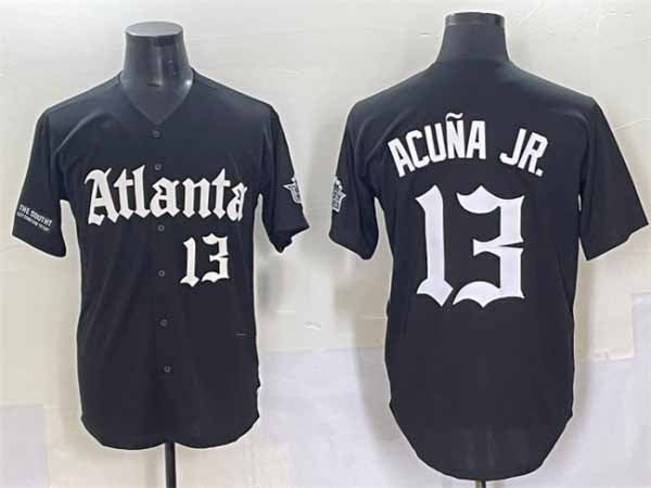 TRASK A.Braves #13 Ronald Acuna Jr. Black Gothic South x Outkast Edition Vapor Limited Stitched Personalized Jersey