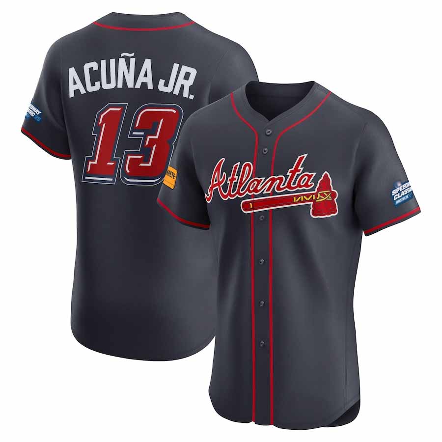TRASK A.Braves #13 Ronald Acuna Jr. Navy 2025 Speedway Classic Alternate Elite Player Personalized Jersey
