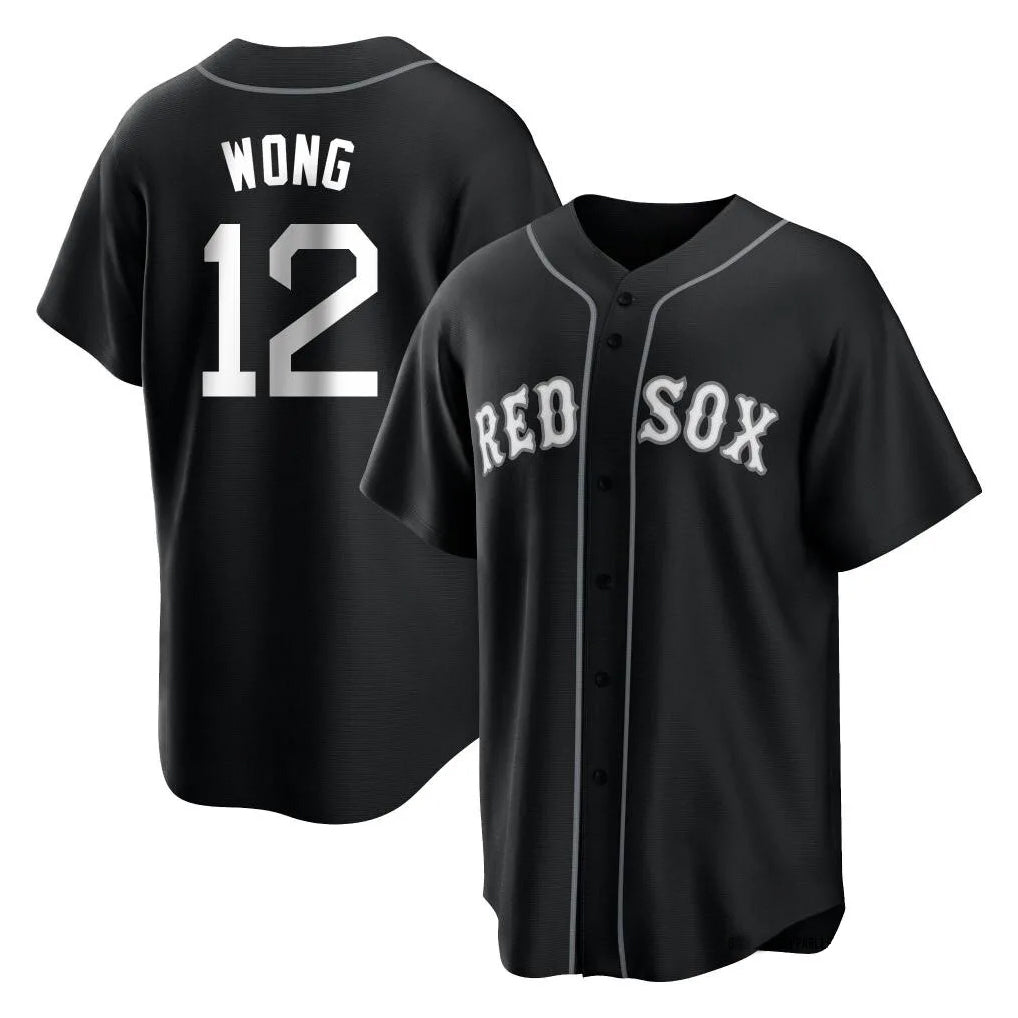 TRASK B.Red Sox #12 Connor Wong Player Black Home Game Stitched Jerseys
