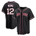 TRASK B.Red Sox #12 Connor Wong Player Black Out Home Game Stitched Jerseys